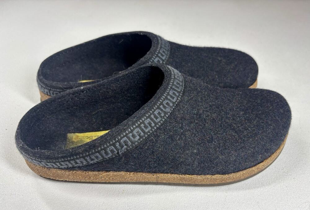 LL Bean Stegmann Boiled Merino Wool Clogs Black Slip On Mule EU 38 US 7 Comfort